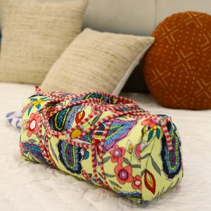 Bolsa de Viaje de Gran Capacidad, Estilo Veraniego, Colorida, con Estampado Paisley, de Algodón, Deportiva, de Lujo, Resistente, con Asas Resistentes - Product Image 4