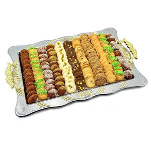 Plateau à chocolat en métal blanc de qualité deluxe poignée écologique plateau à chocolat support à desserts pour les fêtes de mariage et tous les événements - Product Image 6