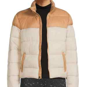 Vente en gros de vêtements d'hiver pour femmes Vestes matelassées Manteaux chauds à la mode Veste polaire à blocs de couleurs avec poches - Product Image 4