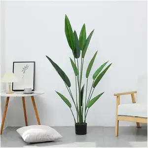 Kunstmatige Plant Bananenbladeren En Bloemen Voor Indoor Palm Ficus Decor Banyan Hangende Kunstmatige Boomschors Met Mos