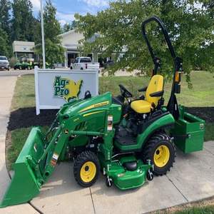 Mejor oferta: Implementos para cortacésped John Deere 1025R 120R de 25 HP con plataforma de 60 pulgadas, enganche rápido de conexión automática y caja de balasto de montaje medio. - Product Image 1