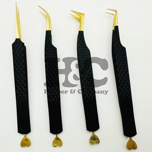 แหนบขนตาสแตนเลสแบบรูปหัวใจเทรนด์ใหม่แหนบปลายทองสำหรับต่อขนตาโลโก้อย่างยั่งยืนสำหรับขนมิงค์ - Product Image 2