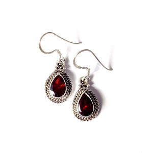 <b>Cute</b> and Trendy Garnet <b>Earrings</b> with Freshwater Pearl 4.0 Gram Drop and Chandelier Styles for Weddings and Parties - Product Image 1