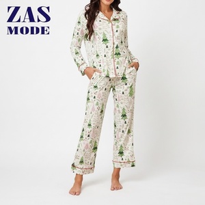 2026 Luxury Custom Eco Friendly Women's Bamboo Microfiber Breathable Soft Knit Long Top & <b>Pants</b> Loungewear Pajamas Sets - Product Image 1