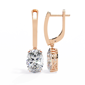 Boucles d'oreilles en or 18 carats brillantes avec diamant de laboratoire, boucles d'oreilles de qualité supérieure - Product Image 5