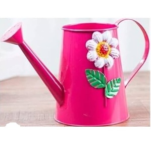 Home <b>Garden</b> Daily Use Pink Finished Iron Metal Water Can with Unique Custom Shape 1.5L Capacity Water Can - Product Image 1
