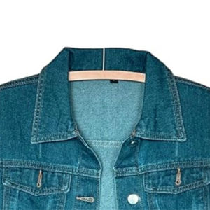 Chaqueta vaquera corta de invierno para mujer, venta al por mayor, de alta calidad, a prueba de viento, de lana gruesa, cálida, a la moda, con cuello informal, botón de retazos, 2025 - Product Image 3