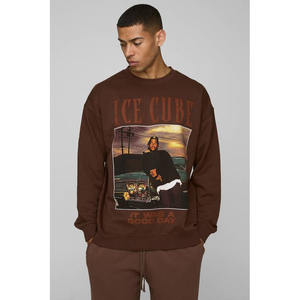 เสื้อสเวตเชิ้ตผู้ชายแบบหลวม แขนยาว ผ้าฟลีซคอตตอน 100% คุณภาพสูง หรูหรา สั่งทำได้ สำหรับฤดูหนาว หนานุ่ม พรีเมียม เป็นมิตรกับสิ่งแวดล้อม - Product Image 1