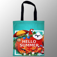 Bolsa de Lona con Impresión Digital Completa, con Asas de Algodón Teñido sin Azo, con Tintas de Sublimación, para la Playa o el Verano