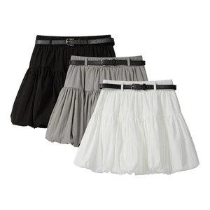 2025กระโปรงสั้นทรงเอไลน์สำหรับผู้หญิงใส่ในฤดูร้อนชุดราตรีงานเลี้ยงเอวยางยืดกระโปรงสั้นอเนกประสงค์สไตล์เกาหลี - Product Image 1