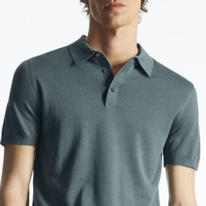 Polo de algodón 100% transpirable para hombre de tela sostenible, camiseta Polo de moda antiarrugas - Product Image 4