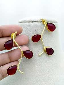 Boucles d'oreilles fleur de goutte rose en laiton Style romantique Imitation plaqué rhodium Design personnalisable bijoux pour femmes de haute qualité - Product Image 2