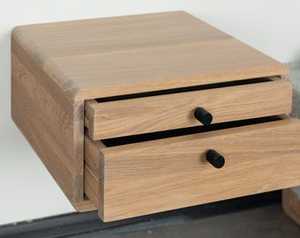 Elegante mesita de noche de madera maciza flotante, cajón hecho a mano, respetuoso con el medio ambiente, diseño moderno, almacenamiento para dormitorio, sala de estar, hogar y oficina - Product Image 4