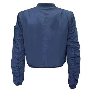 Chaquetas de mujer, prendas de vestir exteriores personalizables para mujer, chaquetas Bomber de cuero de piel de oveja con patrón de cuadros de punto transpirable - Product Image 2