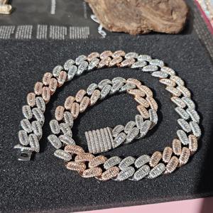 Collar con Colgante de Letra Personalizada, Chapado en Oro de Dos Tonos, con Diamantes de Moissanita VVS, Plata 925, Estilo Iced Out, para Hombre, de la India, Gran Venta - Product Image 5