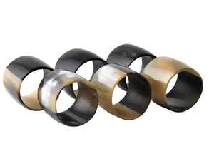 Ronds de serviette en corne de buffle naturelle Vaisselle en métal de taille personnalisée pour les mariages Fêtes Restaurants Stocké Caractéristique - Product Image 2