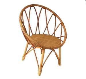 Silla de salón de diseño artístico para sala de estar, silla de ratán con pétalos, sillas de flores de bambú para bebés para habitación de niños pequeños - Product Image 4