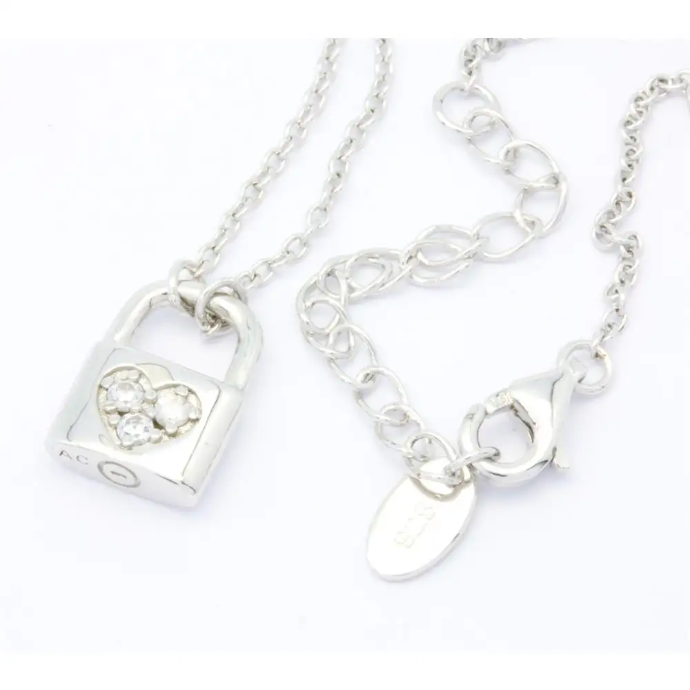 Custom Made Sterling Silver Popular Necklace Lock Your Heart Korean Fashion Jewelry