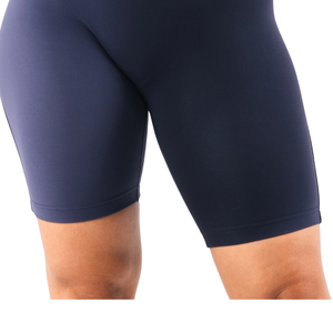 High Waist Navy <b>Biker</b> <b>Shorts</b> <b>Women</b> Stretch Sculpting <b>Shorts</b> For Fitness Gym Yoga Activewear - Product Image 6