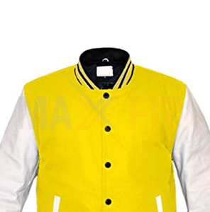Chaquetas de lana para hombre de buena calidad 2025 manga de cuero blanco genuino Letterman College Varsity de MAXFIT ENTERPRISES - Product Image 5
