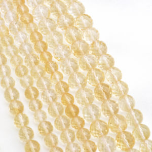 Cuentas de Citrino Facetadas en Forma de Bola, 1 Hilo, Naturales, para la Elaboración de Joyería Fina, Collar de Piedras Preciosas - Product Image 1