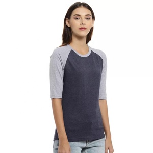 Camiseta de manga corta con estampado personalizado para mujer, camisetas de algodón hechas con cuello redondo, tela de licra, camisetas deportivas para mujer - Product Image 3