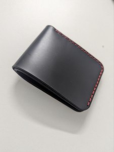 Portefeuille court en cuir verni véritable fait à la main de luxe pour hommes 100% usage professionnel quotidien fermeture ouverte mince fonction RFID avec logo - Product Image 5