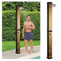 2023 Kangrun vente chaude douche extérieure portable de luxe dorée pour piscine