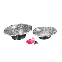 Vente chaude Durable Double Tone Salade Fruits Chocolat Noix Servir En Aluminium En Métal Plat Bol Moderne Tous Les Jours Cuisine Fête De Mariage