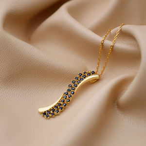 Collier à breloques Unique de forme irrégulière en pierre de Zircon noir pendentif à breloques turc bijoux en argent Sterling 925 - Product Image 5