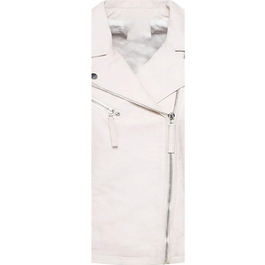 Chaqueta de Motocicleta de Piel de Oveja Genuina Hecha a Medida de Primera Calidad para Mujer, con Cremallera, Diseño Estampado Sólido, Resistente al Viento, Elegante, para Invierno - Product Image 3