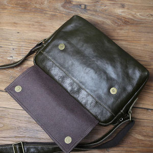 Customized Logo Casual Lightweight Leather <b>Crossbody</b> <b>Bag</b> Chest <b>Bag</b> Work Business Large Capacity Shoulder <b>Bag</b> Men's Gift - Product Image 5