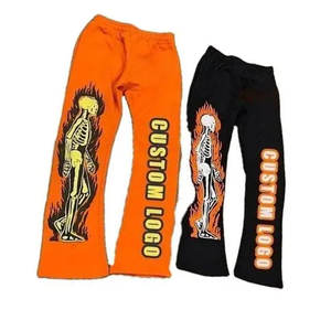 High Quality Custom <b>Mens</b> Flare Tracksuit Set <b>Men's</b> <b>Trousers</b> Acid Wash Workout Training Clothing Unisex <b>Winter</b> Activewear - Product Image 2