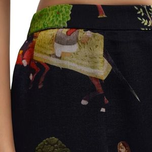 Set Sharara con Top corto in Georgette stampato nero con Dupatta per feste matrimonio Festive per feste estive indiane - Product Image 6