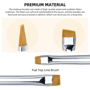 Black Sharp Fine Private Label Liquid Bent <span class=keywords><strong>Eyeliner</strong></span> Brush Super Thin Flat Angle Eyebrow <span class=keywords><strong>Eyeliner</strong></span> Corrector Brush - Product Image 5