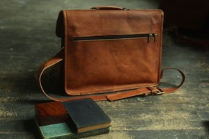 กระเป๋าเอกสารหนังแท้สำหรับทุกเพศกระเป๋าเอกสารใส่แล็ปท็อป calagry XP สไตล์วินเทจกระเป๋าเดินทางลายลูกกวาด - Product Image 5