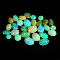 Pierres d'opale éthiopienne multi-feu, naturelles, faites à la main, en vrac. Traitement de cirage/entretien de qualité supérieure AA, 4 carats, formes mixtes, gratuit