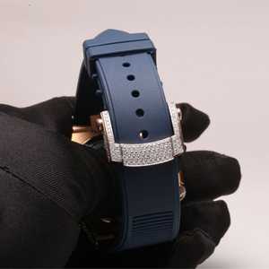 Lujo 41mm Colección deportiva Reloj con esfera analógica 21mm Ancho de banda Iced Diamond Antiguo Estilo de negocios Relojes mecánicos de vidrio - Product Image 3