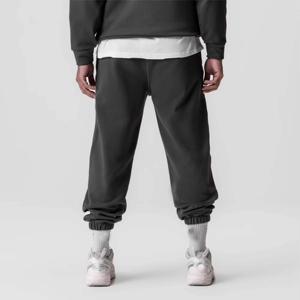 Men's Black Cotton Sweatpants <b>Elastic</b> Waist Cuffed Joggers Casual Autumn Wear - Product Image 2