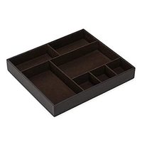Baki Organizer Meja Kulit Premium 10x8x1.5 Inci Detail Jahitan Dekoratif Modern Profesional Multifungsi Perlengkapan Meja