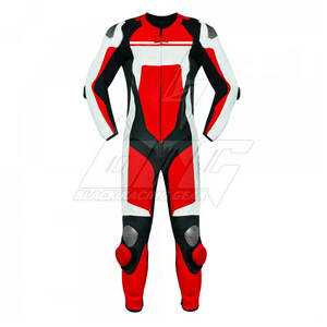 Équipement de course NOIR Meilleure qualité Respirant Véritable cuir Combinaison de moto à manches longues pour homme Vêtement de course automobile d'hiver - Product Image 3