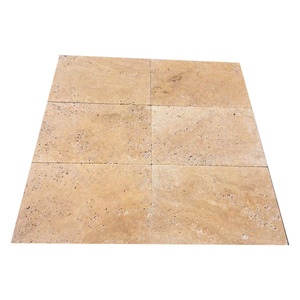 Pavé romain en travertin jaune doré de Turquie Design antidérapant 600x600 Pierre naturelle aiguisée non chargée dégringolée - Product Image 6
