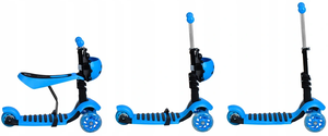 Trottinette pour enfants avec siège 3-en-1, hauteur réglable, bleu vert - Product Image 2