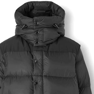 Latest Winter Collection Men's <b>Stand</b> Collar Puffer Jacket Front Logo Solid Pattern and Plain Dyed Price - Product Image 3