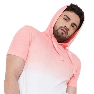 T-shirts à capuche à motif solide nouvellement sortis pour hommes Couleurs de logo personnalisé 220g Jersey de polyester de coton respirant écologique pour - Product Image 6