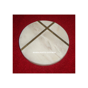 Beautiful High Quality Handmade Giveaway Marble Inlay Work <b>Coaster</b> for Kitchen Home Office and Hotels Use for Keep on Glass - Product Image 1