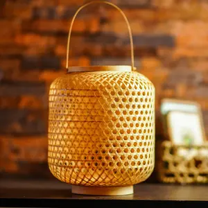 Linterna de algas marinas naturales de buen precio con asa, candelabros portátiles, farolillos y tarros de velas, decoración tejida a mano para el hogar - Product Image 3