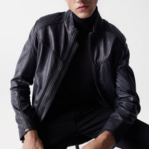 <b>Slim</b> <b>Fit</b> Men's Genuine Leather <b>Jacket</b> Men's Casual Fashion Apparel Winter Thick Warm Leather <b>Jackets</b> For Adults - Product Image 6