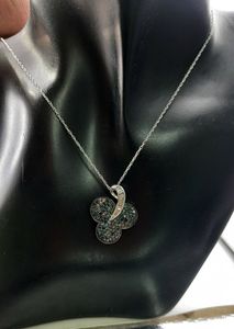 Collier pendentif chaîne à maillons en argent sterling avec diamants blancs et bleus naturels de 0,92 ct pour femme JEWELSPAARK, idéal pour mariage et fiançailles - Product Image 5