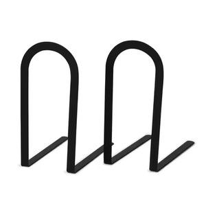 ชุดที่ตั้งหนังสือโลหะสีดำที่ทันสมัยสำหรับตกแต่งบ้านและสำนักงานที่ใส่หนังสือเพิ่มความโดดเด่นให้กับชั้นวางและการตกแต่งภายใน - Product Image 1